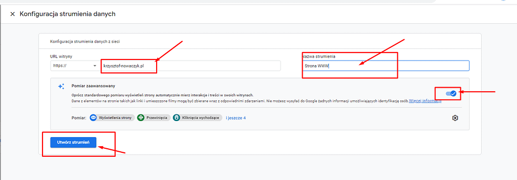 Jak wdrożyć Google Analytics 4? - konfiguracja strumienia danych