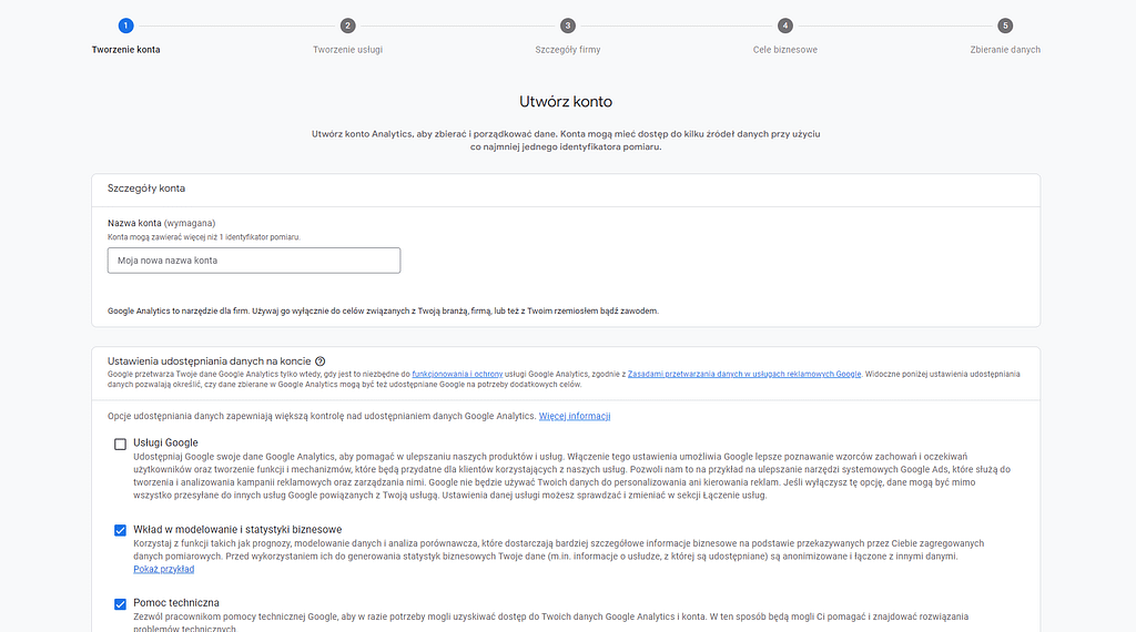 Jak wdrożyć Google Analytics 4? Tworzenie konta GA4