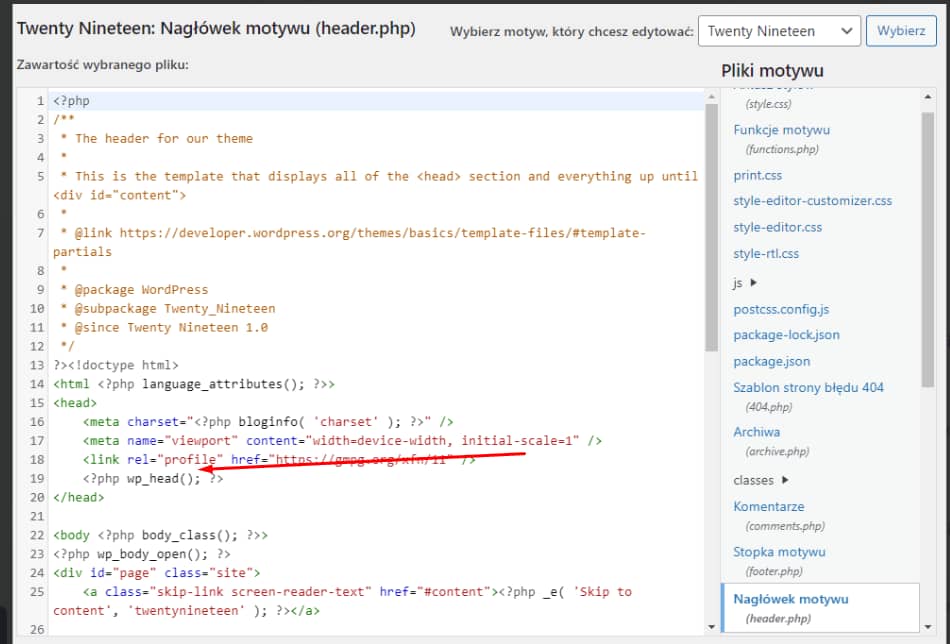 Wordpress - szablon