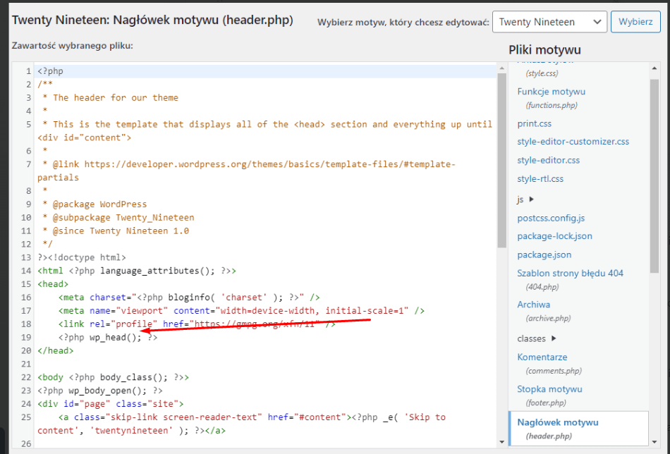 Wordpress - szablon